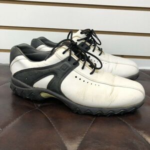 Footjoy Golf Shoes Cleats Leather White Black Size 9 M 54175